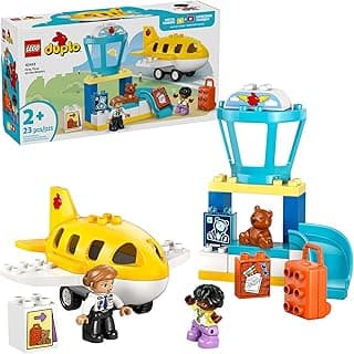 DUPLO Town First Time at The Airport Building Toy - Learning Play Set for Boys & Girls Ages 1.5+ - Little Ones Use Building Blocks to Explore Emotions - Toddler Gift Idea for Birthdays - 10443 LEGO Set #10443 Discount Deal - Save 20.0% OFF